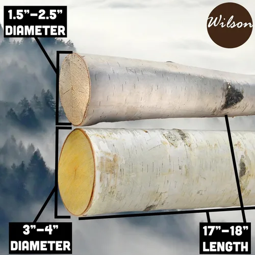 Vista 3 de Wilson Troncos decorativos de abedul blanco, madera de corteza natural para decoración del hogar, 17-18 pulgadas de longitud de 1.5 a 4 pulgadas