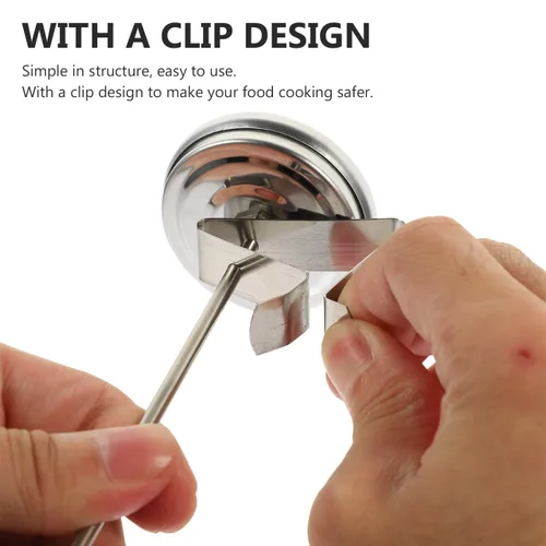 Vista 3 de Termómetro de aceite profesional para chef, vástago de acero inoxidable de gran pantalla para freír barbacoa y carne, 2 uds