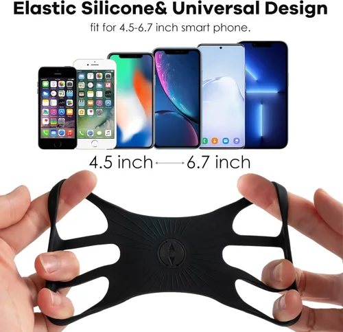 Vista 2 de Cikyner Brazalete para correr, 3 en 1, soporte para teléfono para correr, brazalete deportivo, soporte para teléfono de bicicleta, giratorio