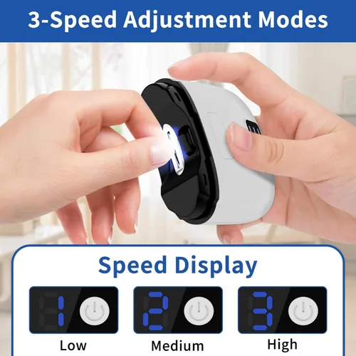 Vista 2 de Cortaúñas eléctrico automático para uñas de los pies, cortaúñas eléctrico inteligente, engranajes de 3 velocidades ajustables con luz LED