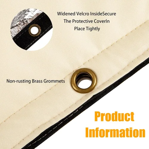 Vista 3 de Cubierta de bomba de reflujo y cabeza de pozo beige #1 de 24 x 24 pulgadas, protege de la nieve severa y el sol intenso