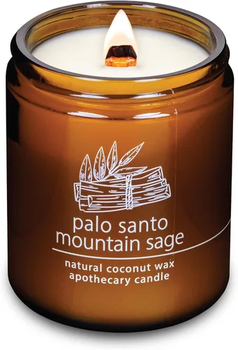 Vista 17 de Vela de mecha de madera agrietada Hemlock Park hecha a mano con cera de coco natural (grande de 16 oz, ámbar)