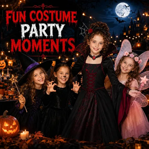 Vista 7 de Girls Vampire Costume for 3-6 6-9 9-12 Scary Draculaura Halloween Costumes