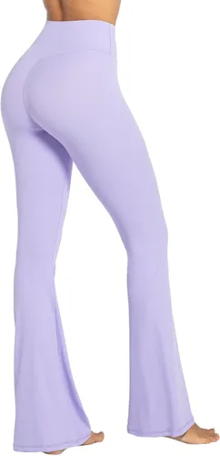 Vista 6 de Sunzel Leggings acampanados para mujer con control de abdomen, cintura cruzada y pierna ancha