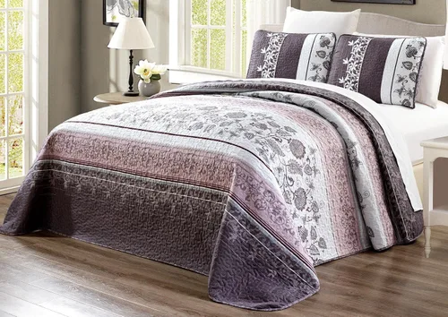 Grand Linen 3-Piezas Juego de edredones con estampado fino en la cubierta de la cama reversible full/queen, tamaño king y cal king cubrecamas