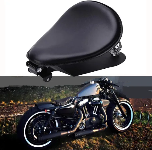 Kit de soporte de montaje de resortes de asiento de cuero negro para motocicleta, compatible con Sportster XL 883 1200 Bobber Chopper Aplicación