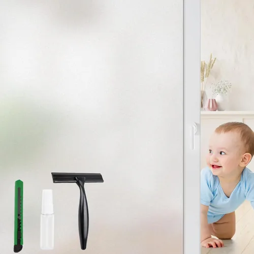 Vista 11 de STATINT - Película de privacidad para ventanas de vitral, bloqueo UV, adhesivos de vinilo no adhesivo para ventana de puerta del hogar, 17.3