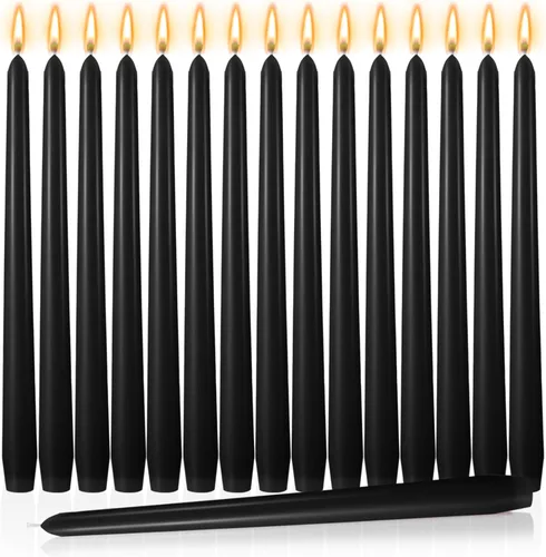 Vista 11 de MTLEE 16 velas cónicas de 10 pulgadas de largo a granel, sin humo, sin perfume, cera de parafina con mecha de algodón para el día de San Valentín