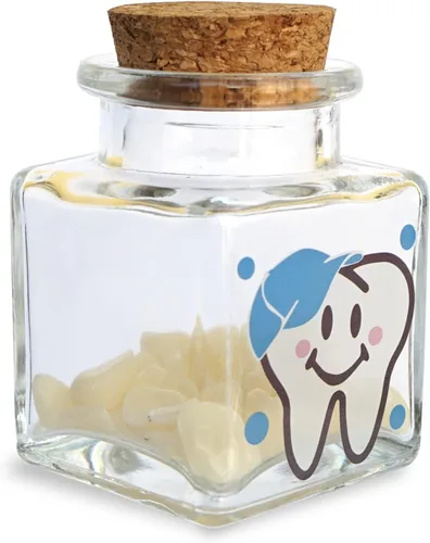 Vista 2 de Caja de dientes de bebé, caja de hadas de dientes para dientes perdidos, soportes de dientes de vidrio para niños, caja de recuerdo de primeros
