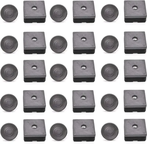 Vista 5 de Heyiarbeit Niveladores de muebles 40mm/1.57" diámetro base M8 rosca ajustable hogar nivelación patas tono negro 8 piezas