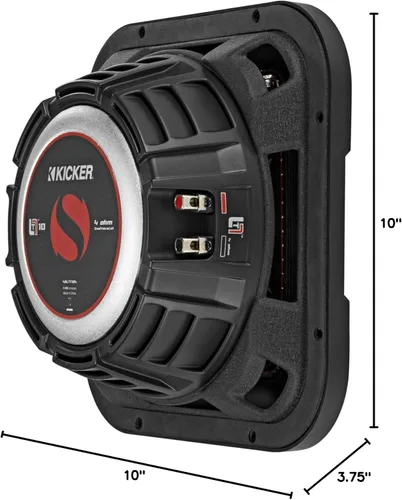 Vista 8 de KICKER Subwoofer delgado 46L7T104 L7T L7 de 10 pulgadas (9.8 in), bobina de voz doble, 4 ohmios, 500 vatios
