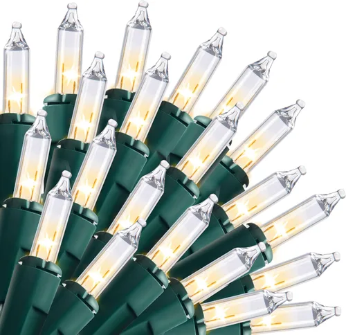 Vista 8 de Joiedomi Guirnalda de luces de Navidad transparentes para interiores, 100 unidades, mini luces blancas para exteriores, decoración de 19.4 pies
