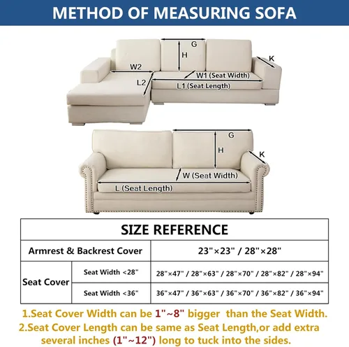 Vista 6 de Eismodra Funda para Reposabrazos, Fundas de Sofá para Sofá de 3 Cojines, Funda de Sofá Seccional, Fundas Deslizantes Lavables, Protector de Muebles