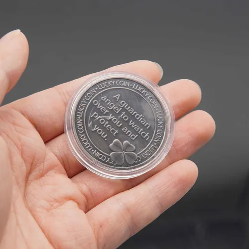 Vista 6 de Medalla de ángel de la guarda Moneda de la suerte Buena Suerte Regalo conmemorativo