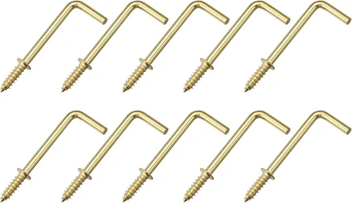 Vista 7 de METALLIXITY Ganchos de tornillo para colgar (2.76 pulgadas), 20 unidades, gancho de techo de metal en forma de L – para colgar al aire libre