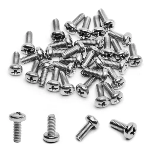 Vista 116 de MroMax 30 tornillos de máquina Phillips de cabeza plana M2 x 0.197 in, acero inoxidable 304 18-8, rosca completa, tornillos de cabeza cruzada gris