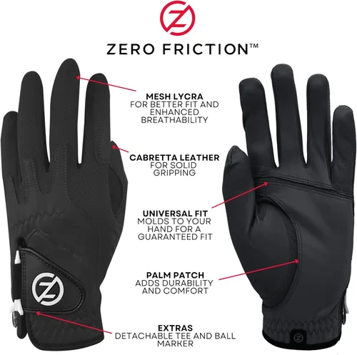 Vista 2 de Zero Friction Cabretta Elite - Guantes de golf para hombre, ajuste universal, talla única