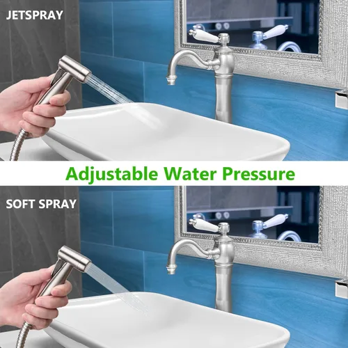 Vista 6 de Kit de spray de bidé de mano multifuncional, adecuado para lavado de mujeres, limpieza de pañales, lavado de bebés, ducha de mascotas, etc. - Fácil