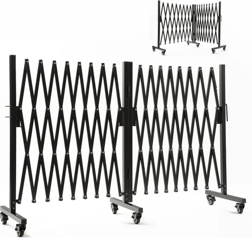 Barricada retráctil de metal, rotación de 0 a 180 grados, barrera de seguridad expandible, 18 pies, puerta de entrada de valla ajustable portátil,