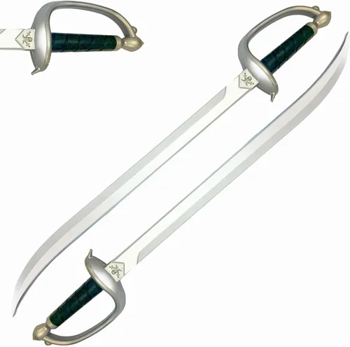 Vista 3 de Espadas de espuma pirata Cutlass de 30 pulgadas, perfectas para cosplay, juegos de rol y accesorios de disfraces de Halloween. Espadas