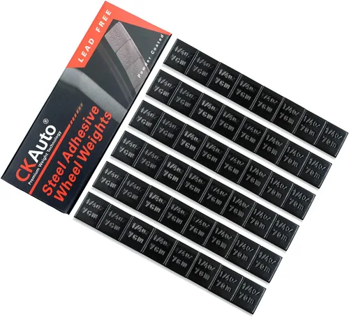 CKAuto 1/4 oz, 0.25 onzas, negro, adhesivo adhesivo en pesos de rueda, tipo EasyPeel. Coches, camiones, SUV, motocicletas, autos RC. Perfil bajo, 12