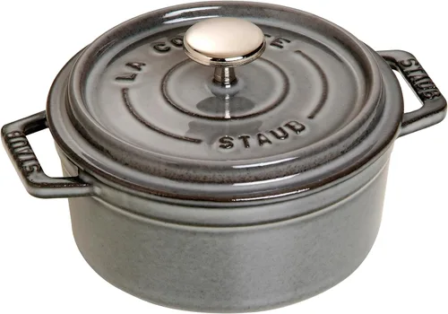 Vista 13 de staub La Cocotte Redondo 40500-106 Mini Pico Cocotte Redondo Gris 40500-106 - Maceta esmaltada a dos manos