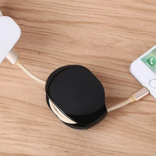 Vista 7 de Enrollador automático de cables, ama de llaves de almacenamiento de cables, organizador de cables retráctil para cables USB, cable de auriculares