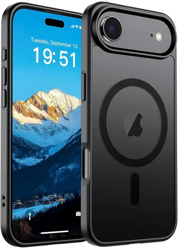 Vista 31 de SUPFINE - Funda magnética para iPhone 14 Pro Max (compatible con MagSafe), (protección contra caídas de grado militar de 10 pies), delgada, Negro