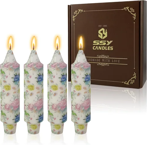 Vista 32 de Velas de hechizo blanco de 5 pulgadas, velas cortas cónicas de vigilia, velas de campanilla, 4 unidades para oración y meditación de fe religiosa