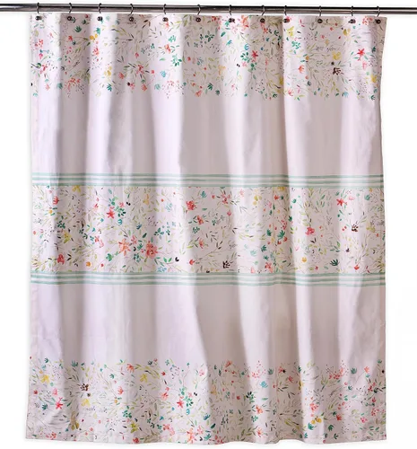 Vista 35 de Maison d' Hermine Cortina de ducha 100% algodón, un panel, 70 x 72 pulgadas, tela lavable para baño, fácil de colgar con 12 agujeros para botones