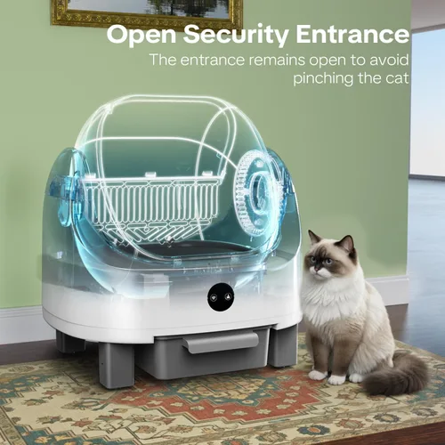 Vista 5 de OROLEY Caja de arena automática para gatos, caja de arena autolimpiante con monitoreo de aplicación, capacidad extragrande, sistema de control