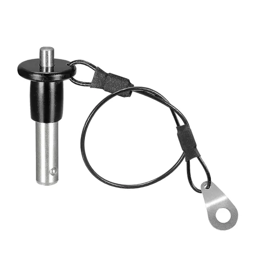 Vista 8 de uxcell Pernos de bloqueo de bola, pasador de liberación rápida con botón de presión de acero inoxidable 304 con alambre de 24 cm (5 mm-10 mm)
