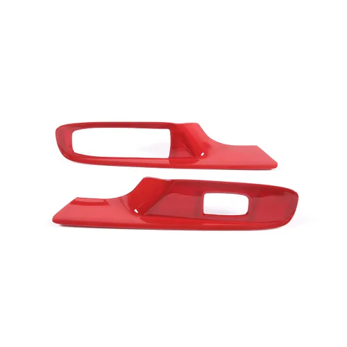 Vista 12 de Cubierta para interruptor de elevación de ventana compatible con Chevrolet Corvette C8 2020-2023, accesorios C8 (patrón de fibra de carbono)