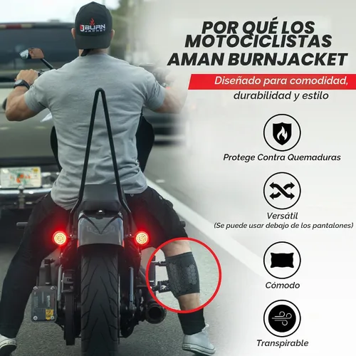 Vista 7 de BurnJacket Max - Funda protectora para tubo de escape de motocicleta contra quemaduras con protección de triple capa, se adapta a pantorrillas