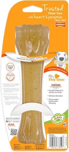 Vista 9 de Nylabone Original Knuckle Bone Flexi Chew - Juguete para perros, juguetes flexibles para masticadores moderados y suaves, sabor a pollo, X-Large