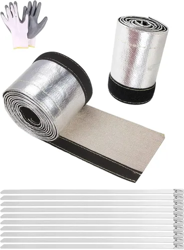 Funda de calor aluminizada para protección contra el calor, línea de combustible, cable de calor para la máxima protección contra el calor,