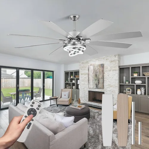 Vista 18 de Ventiladores de techo retráctiles de 42 pulgadas con luces ventilador de araña dorado moderno Gold Fandeier Ceiling Fans with Lights Quite DC
