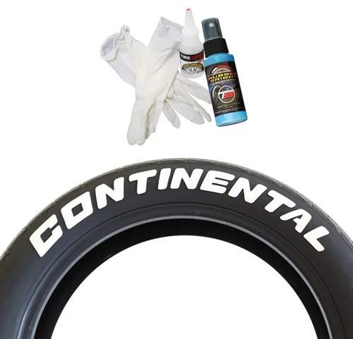 Continental. Kit de letras permanentes para llantas (4 por cada palabra) - TAMAÑO PERSONALIZABLE