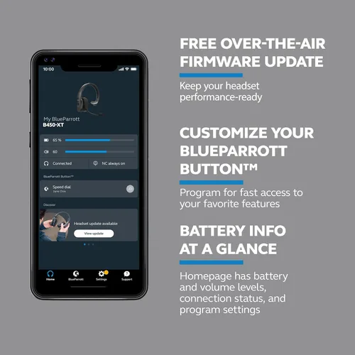 Vista 7 de BlueParrott B450-XT – Auriculares Bluetooth con cancelación de ruido, diseño actualizado con sonido líder en la industria y comodidad mejorada