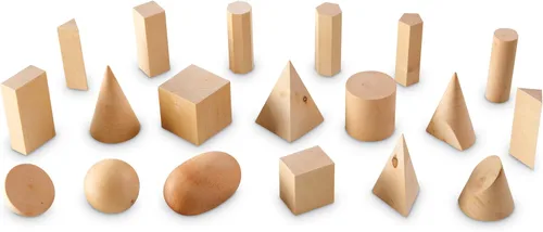 Vista 2 de Learning Resources Madera geométrica sólida, formas de madera para niños, juguetes Montessori, juego de 19