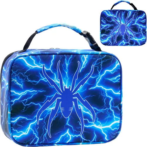 Vista 12 de Lonchera escolar para niños, lonchera aislada para niños de 3, 4, 5, 6, 7, 8, 9, 10, 11, 12, reutilizable, congelable, pequeña bolsa refrigerante