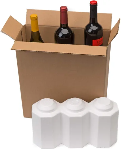 Vista 3 de U-Haul 1 botella de vino Kit de envío, mudanza y embalaje – Incluye una caja de 5-1/16 x 5-1/16 pulgadas x 14-15/16 pulgadas e insertos de espuma