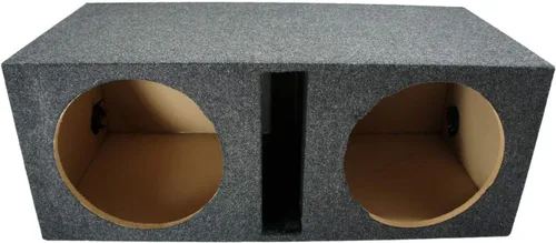 Vista 2 de American Sound Connection Caja de subwoofer de 12 pulgadas doble, ventilada y con puerto, MDF para sistema estéreo de audio de coche
