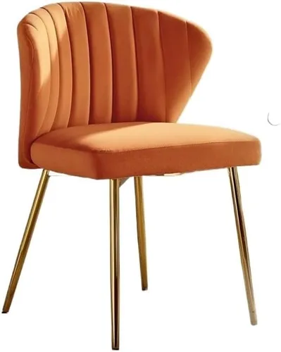 Vista 8 de Sillas de comedor, silla de terciopelo moderna con respaldo copetudo patas de metal para sala de estar, Sillas para comedor (negro)