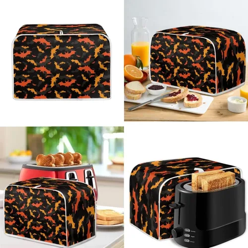 Vista 2 de Cubiertas para tostadoras de murciélagos de 2 rebanadas, protectores decorativos a prueba de polvo, cubiertas de tostadora, resistentes a
