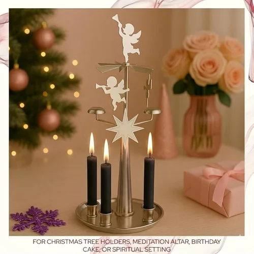 Vista 4 de Conjunto de 10 minicampanas para ritual de 4 pulgadas/velas para hechizo, de color negro