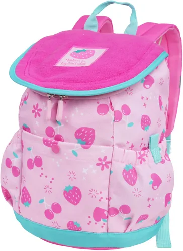 Mini Explorer - Mochila infantil para niños y niñas a partir de 3 años, bolsa preescolar con correa para el pecho, tiras reflectantes (fresa rosa)