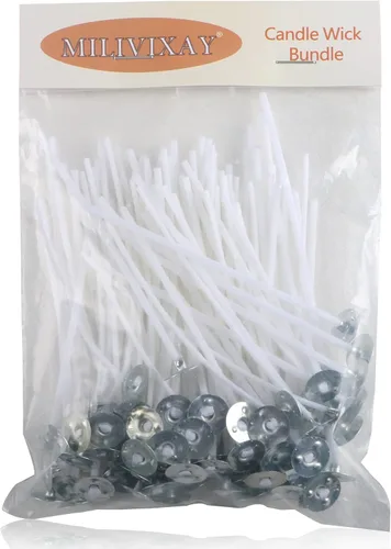 MILIVIXAY 100 mechas de vela de 3.5 pulgadas, mechas preenceradas para hacer velas.
