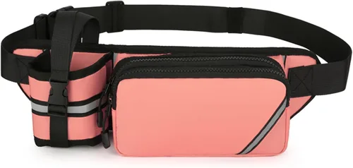 Vista 7 de Ausion - Cangurera con bolsillos con cremallera, cinturón ajustable para entrenamiento, de vacaciones, senderismo, correr, para iPhone 11 Pro Xs Max