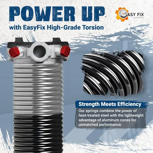 Vista 11 de Resorte de torsión para puerta de garaje 192 x 2 x 24 pulgadas para reparación de puertas de garaje para el lado derecho de la puerta de garaje